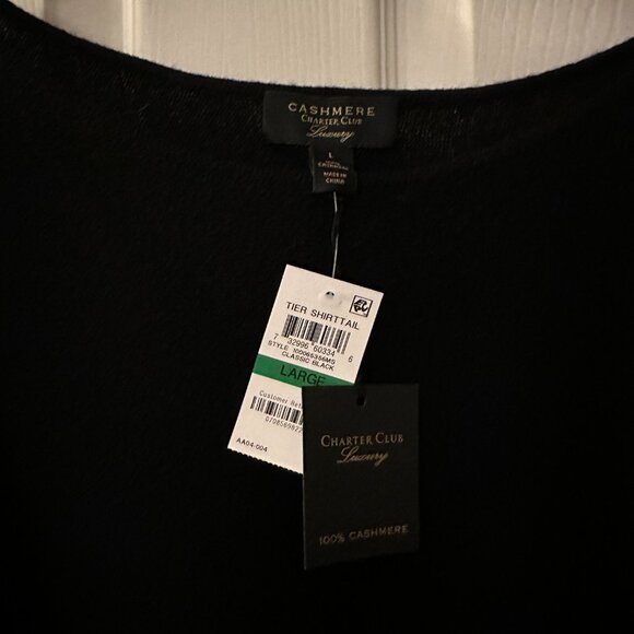 NEW WITH TAGS 100% CASHMERE Sweater Charter Club Size Large - Picture 2 of 3